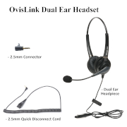 OvisLink Dual Ear headset with 2.5mm quick disconnect cord
